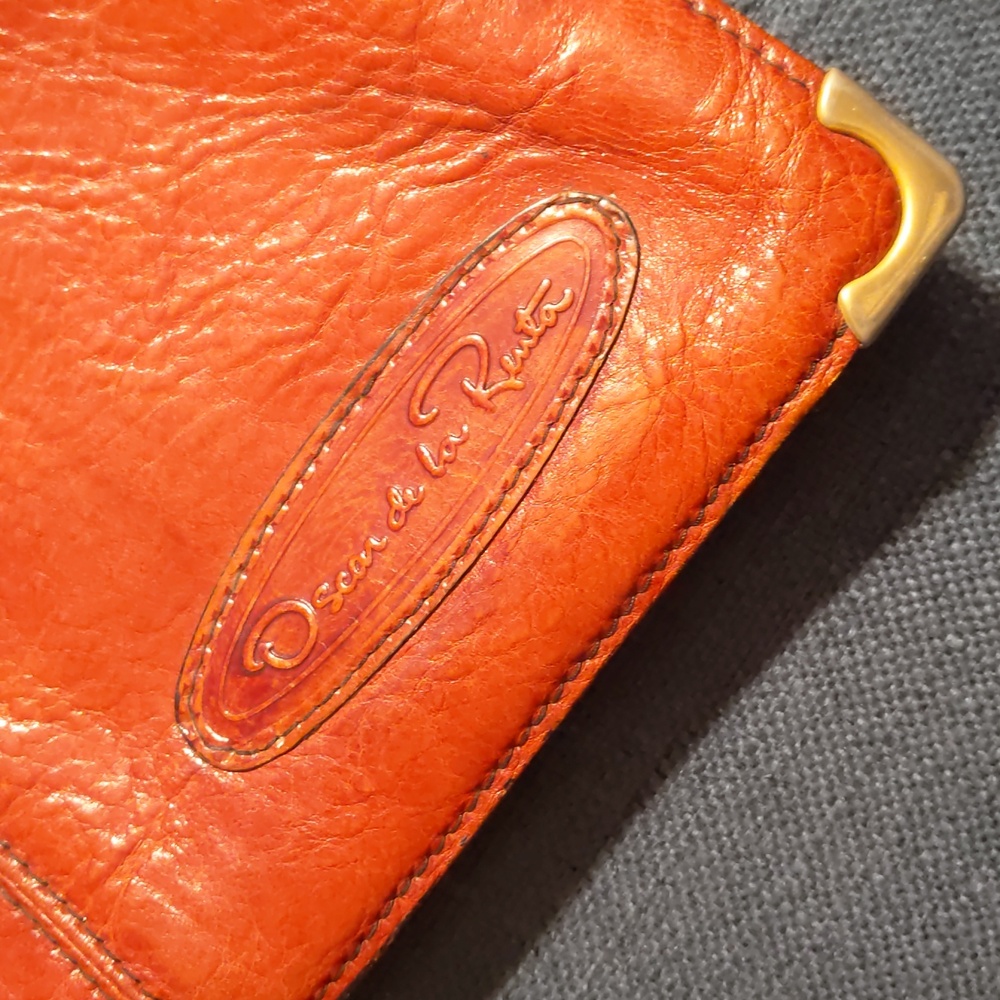 Vintage Oscar de la Renta Leather Brown Shoulder Briefcase Bag Bond Street Ltd - Picture 6 of 8